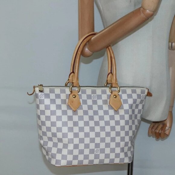 LOUIS VUITTON Damier Azur Saleya PM Tote Bag N51186 LV Auth 136882 - Picture 3 of 16